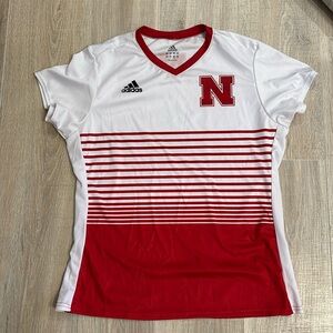 Nebraska Cornhuskers adidas Short Sleeve Shirt Women's White/Red